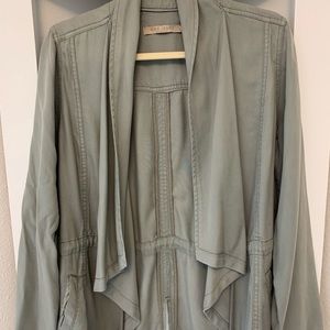 Sage draped utility jacket